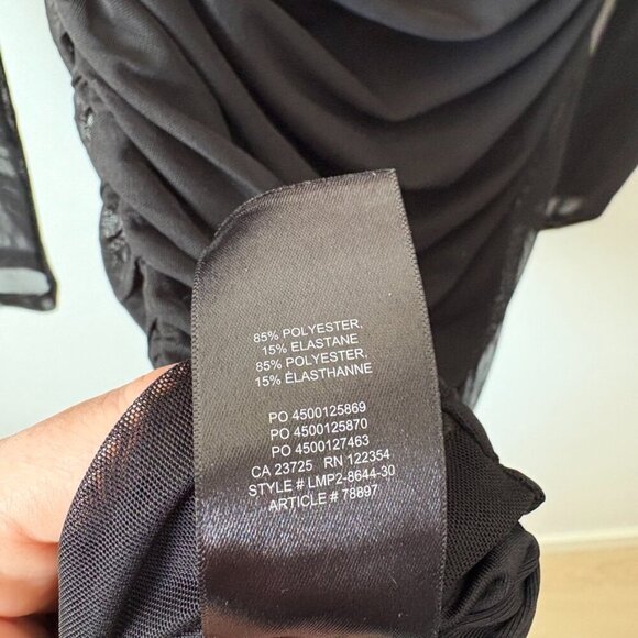 Aritzia Sunday Best Ruched Mesh Bodycon Mini Dress Black Size Small - Picture 6 of 6